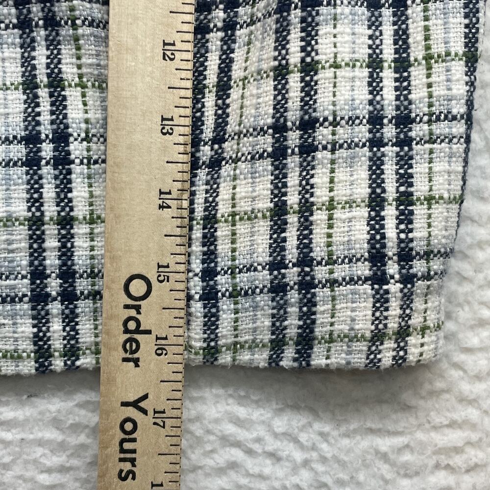 Abercrombie & Fitch Crop Top Womens Large Blue White Plaid Tweed Square Neck - Picture 8 of 9